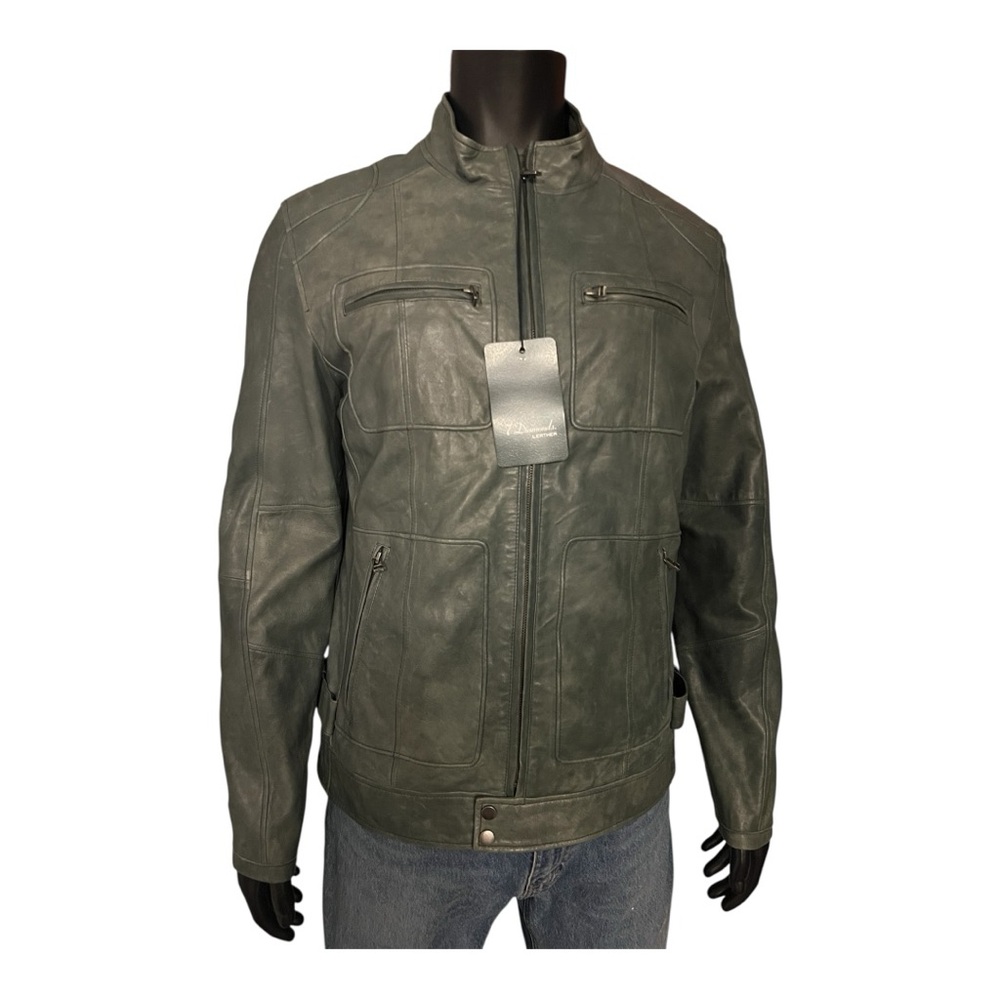 7 Diamonds grey  Leather Jacket